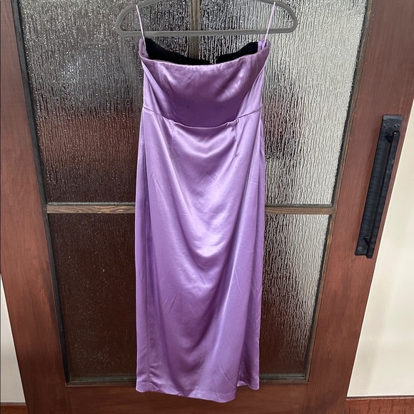 Milly Riva Hammered Lavender Strapless column Gown event dress size 10. NWT - Picture 6 of 10